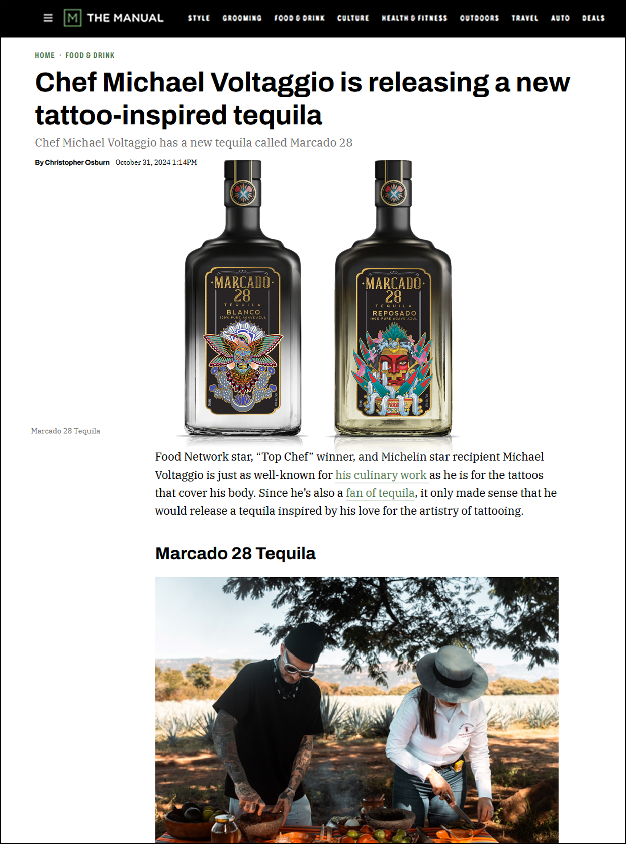  Chef Michael Voltaggio is releasing a new tattoo-inspired tequilaChef Michael Voltaggio has a new tequila called Marcado 28 